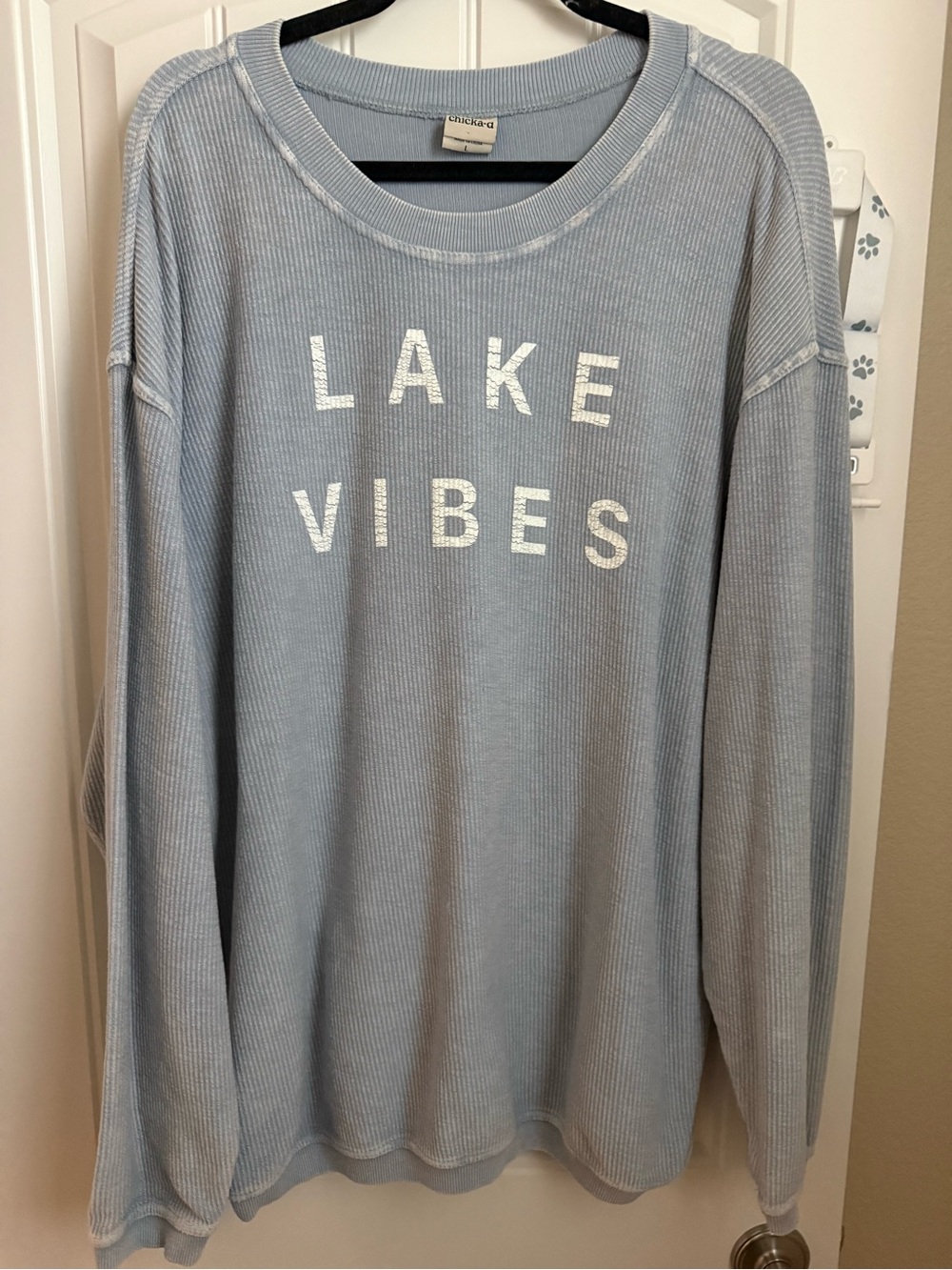 Pink Lily Light Blue "Lake Vibes" Crewneck Sweater